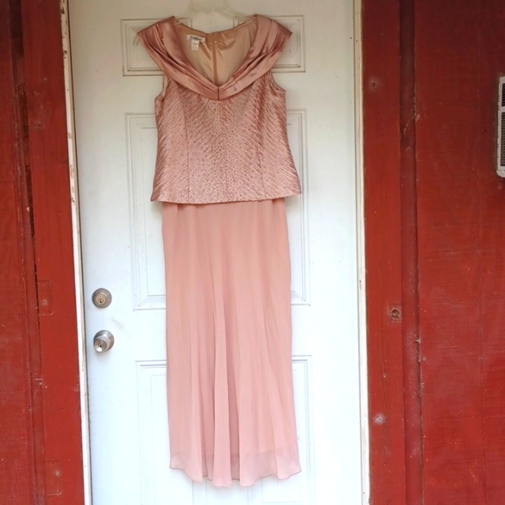 Beaded Chiffon Formal Floor Length Sleeveless Dress 16 worn once.